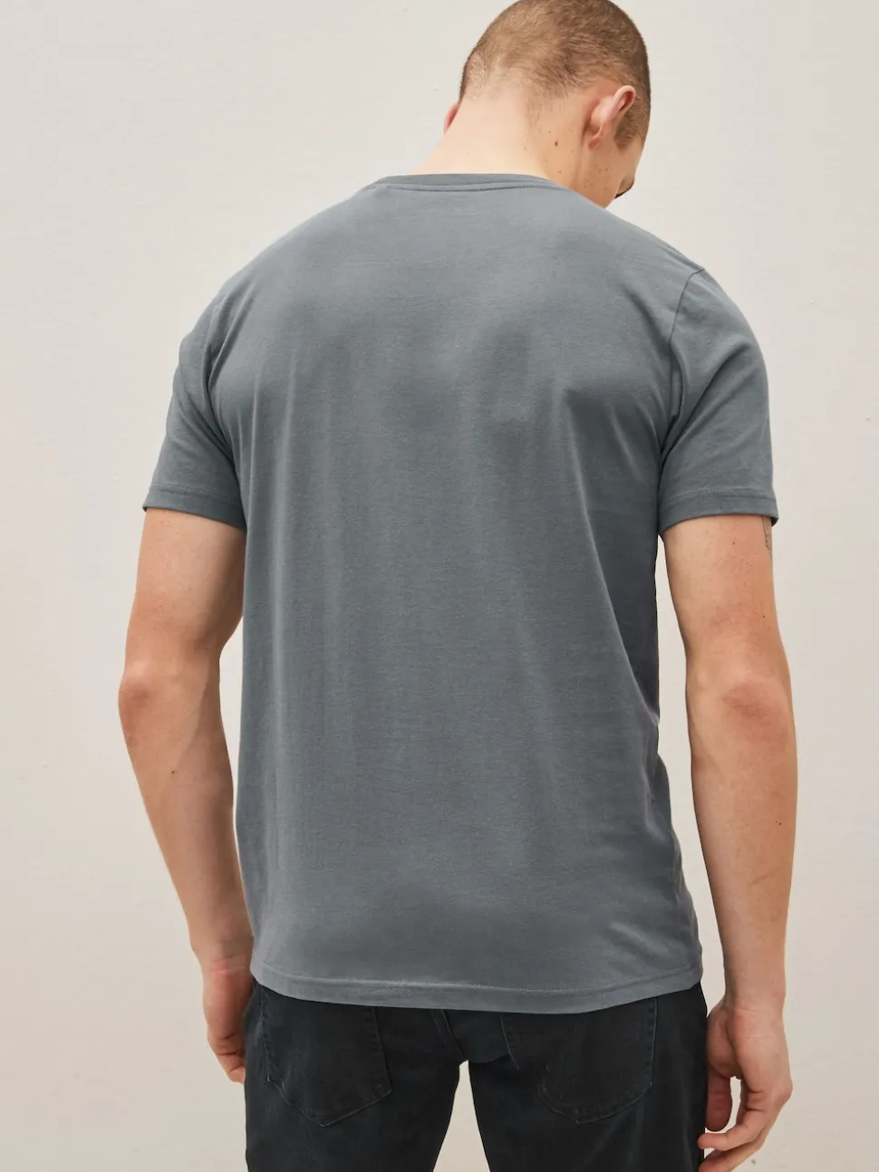Black/Slate/Grey Marl/White/Navy/Blue Slim Fit Essential Cotton T-Shirts 6 Pack