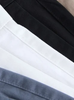 Black/Vintage Blue/ White/ Mushroom Straight Fit Stretch Chino Shorts 4 Pack