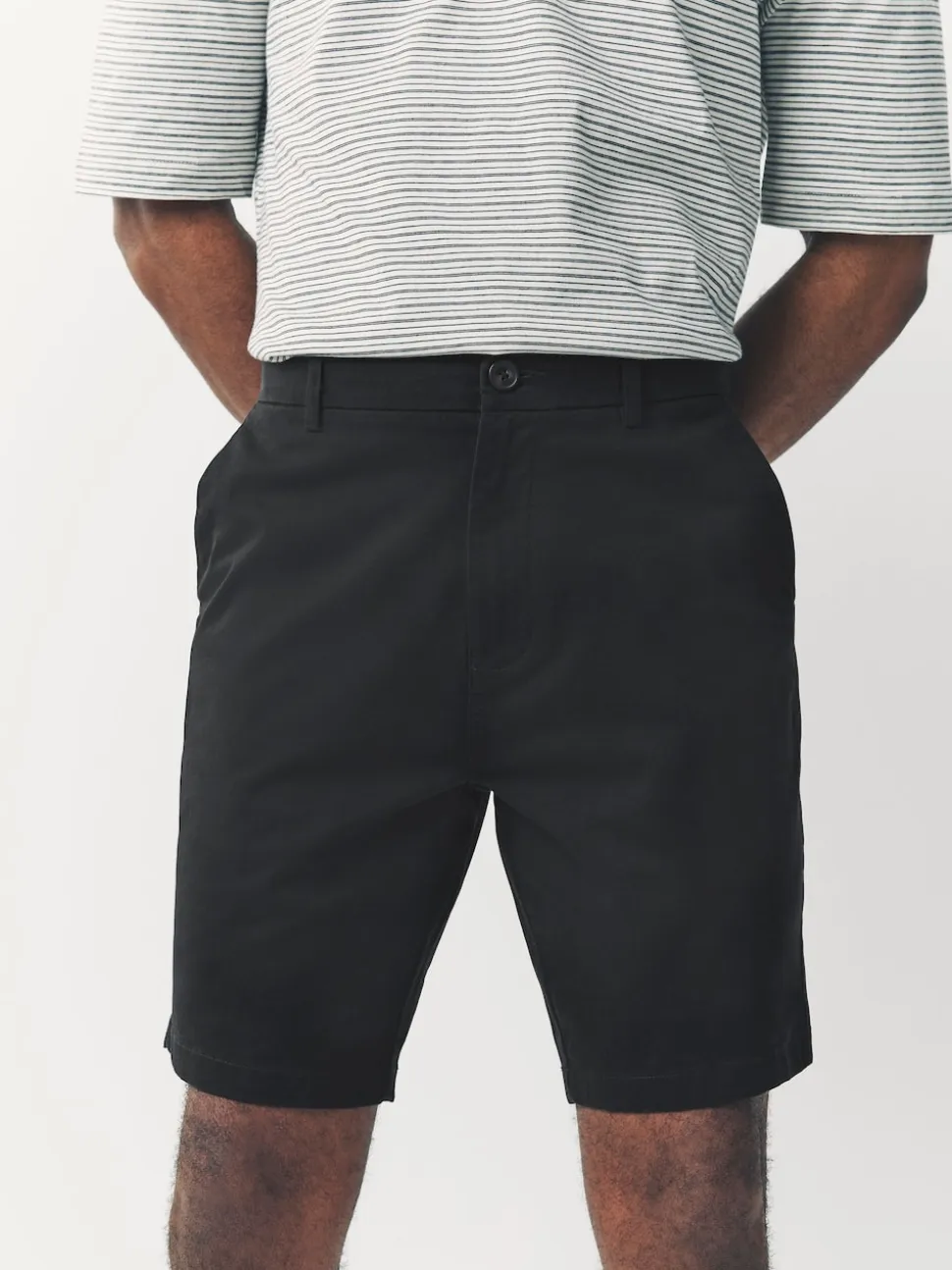 Black/Vintage Blue/ White/ Mushroom Straight Fit Stretch Chino Shorts 4 Pack