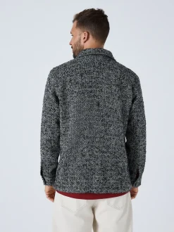 Black/White Herringbone Check Shacket