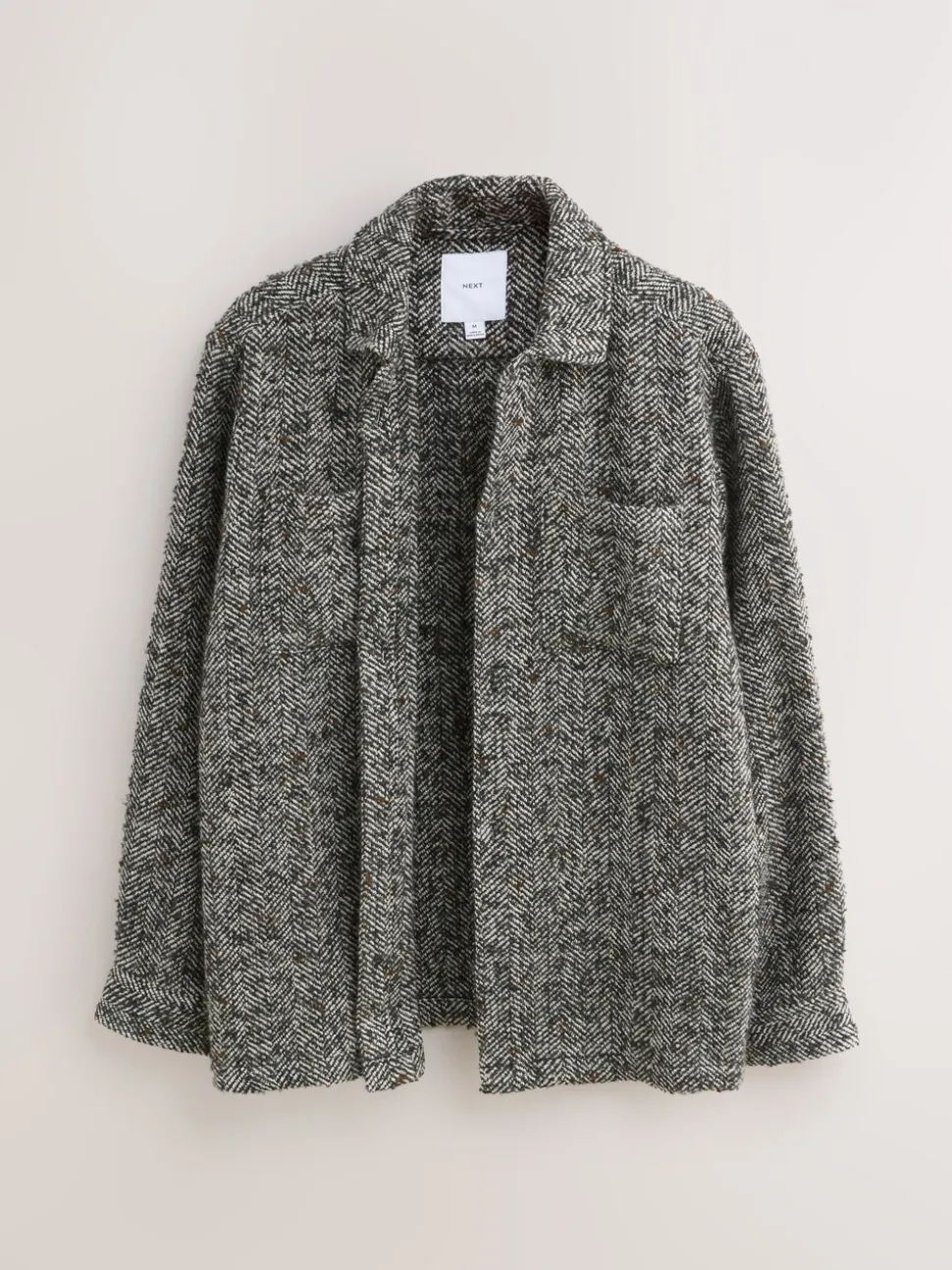 Black/White Herringbone Check Shacket
