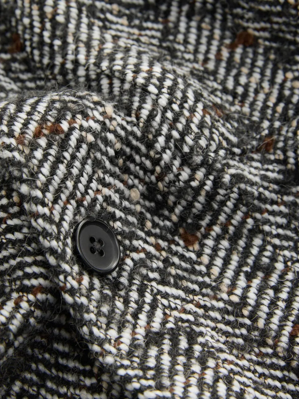 Black/White Herringbone Check Shacket