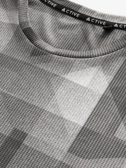 Black/White Mono Active Gym Printed Training T-Shirt