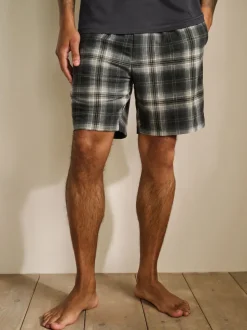 Black/White Monochrome Check Motionflex Cosy Shorts Pyjamas Set