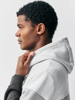 Black/White Overhead Hoodie Colour Blocking Sweatshirt