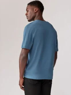 Black/White/Blue/Grey Essential V-Neck 100% Cotton T-Shirts 6 Pack