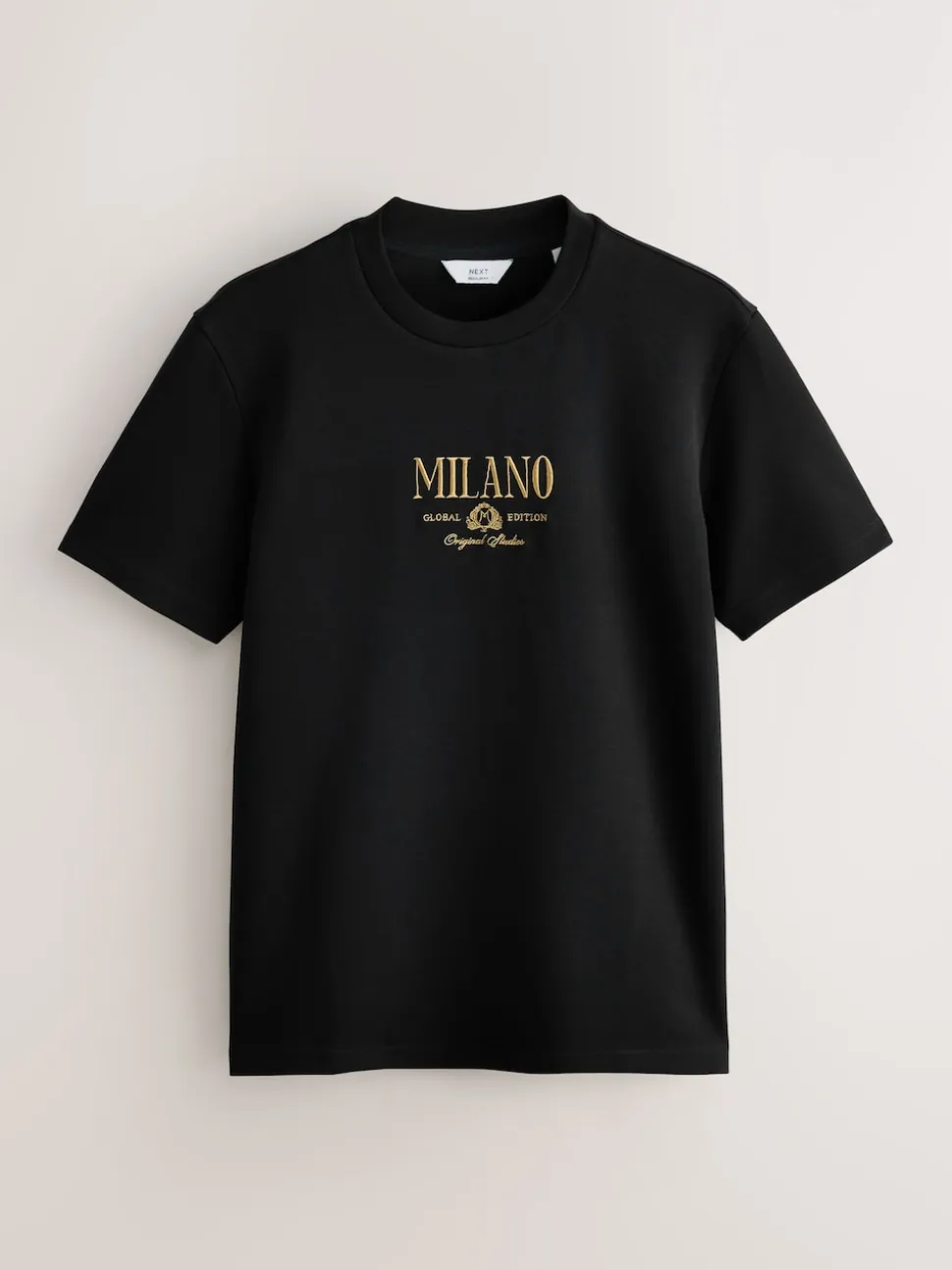 Black/White/Grey Embroidered Slim Fit Graphic Print T-Shirts 3 Pack