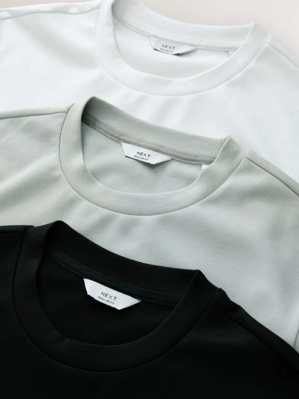 Black/White/Grey Embroidered Slim Fit Graphic Print T-Shirts 3 Pack