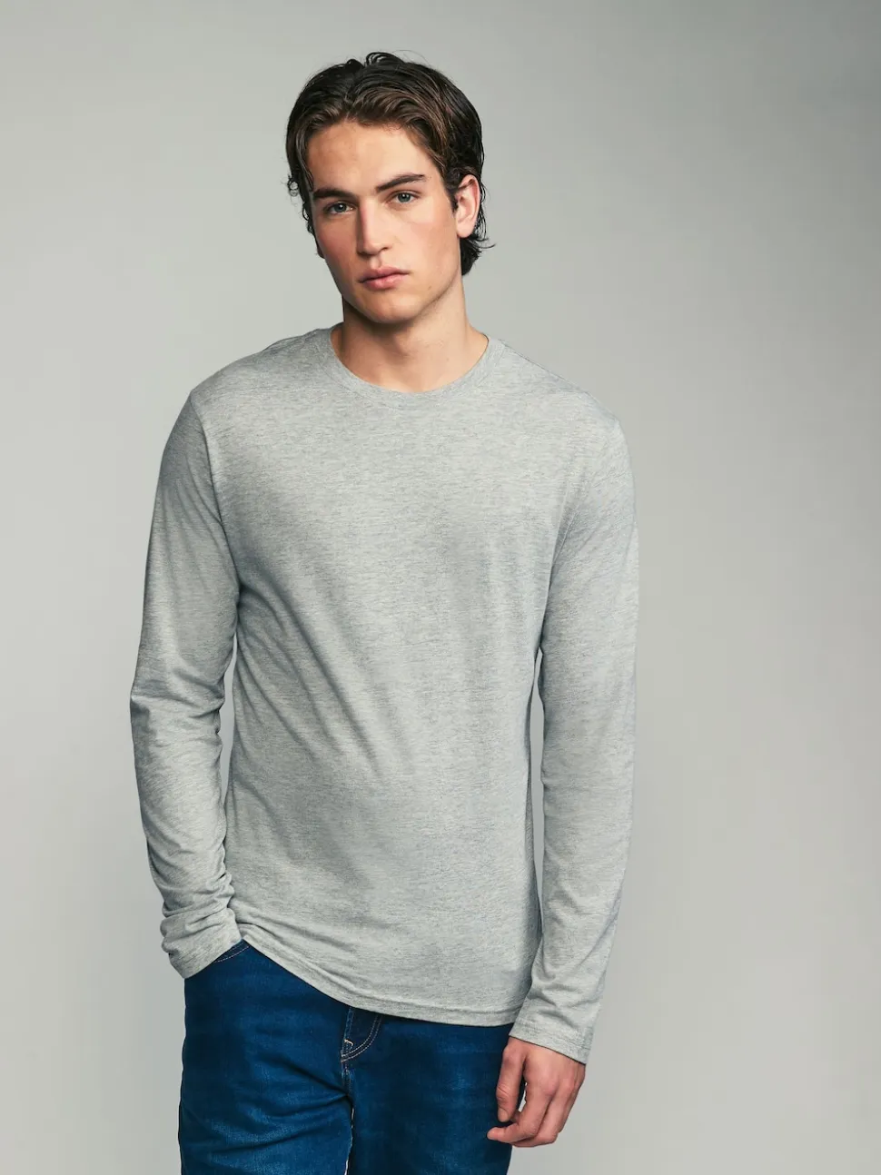 Black/White/Grey/Blue Slim Fit Regular Fit Long Sleeve 100% Cotton T-Shirts 5 Pack