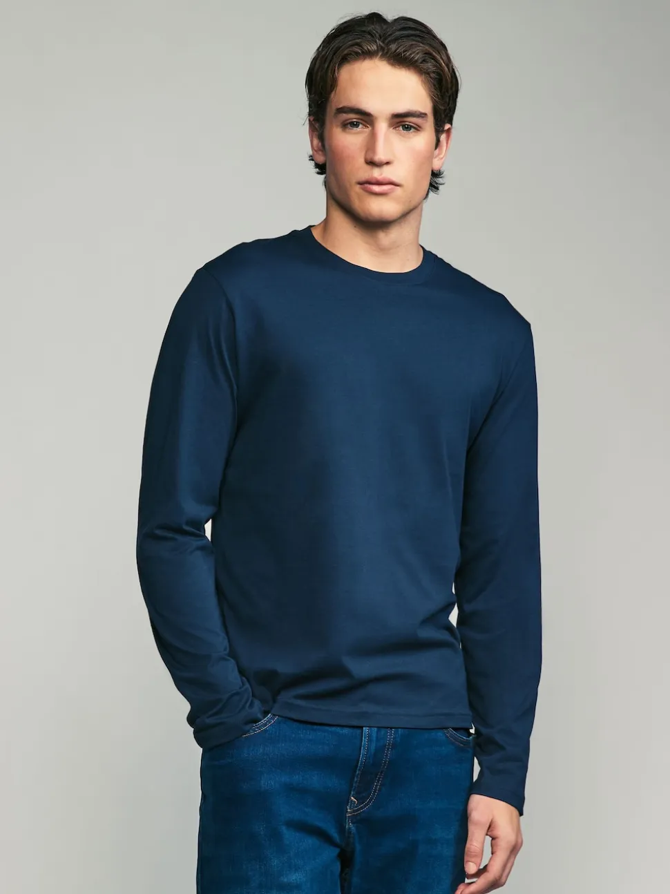 Black/White/Grey/Blue Slim Fit Regular Fit Long Sleeve 100% Cotton T-Shirts 5 Pack