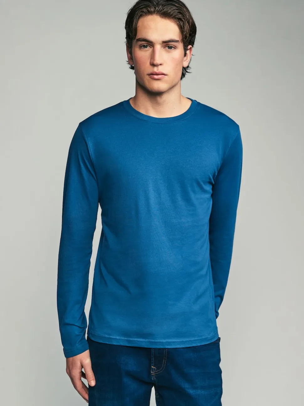 Black/White/Grey/Blue Slim Fit Regular Fit Long Sleeve 100% Cotton T-Shirts 5 Pack