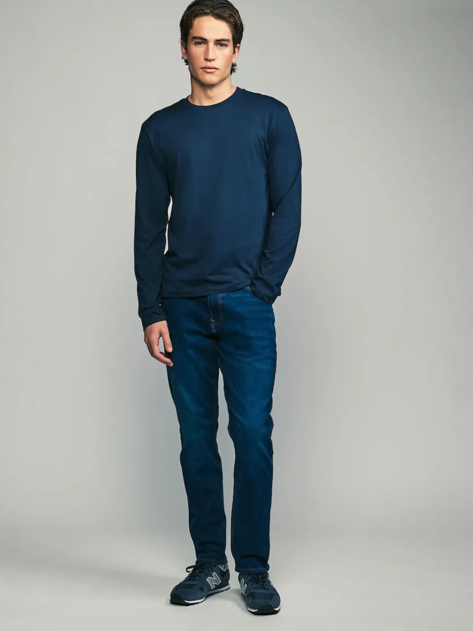 Black/White/Grey/Blue Slim Fit Regular Fit Long Sleeve 100% Cotton T-Shirts 5 Pack