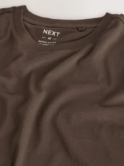 Black/White/Grey/Slate Grey/Stone/Brown Regular Fit Essential Cotton T-Shirts 6 Pack