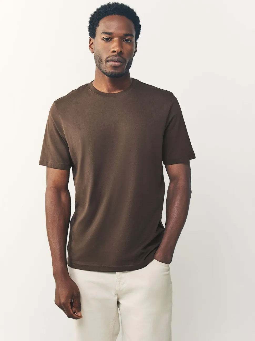 Black/White/Grey/Slate Grey/Stone/Brown Regular Fit Essential Cotton T-Shirts 6 Pack