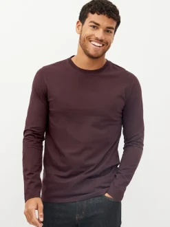 Black/White/Navy Blue/Green/Burgundy Red Regular Fit Regular Fit Long Sleeve 100% Cotton T-Shirts 5 Pack