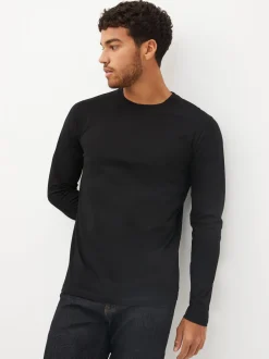 Black/White/Navy Blue/Green/Burgundy Red Regular Fit Regular Fit Long Sleeve 100% Cotton T-Shirts 5 Pack