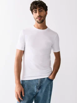 Black/White/Navy/Grey Muscle Fit Essential Cotton T-Shirts 6 Pack