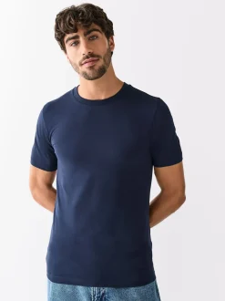 Black/White/Navy/Grey Muscle Fit Essential Cotton T-Shirts 6 Pack