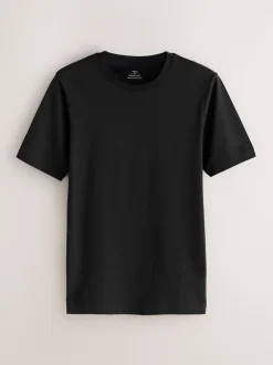 Black/White/Navy/Grey Muscle Fit Essential Cotton T-Shirts 6 Pack