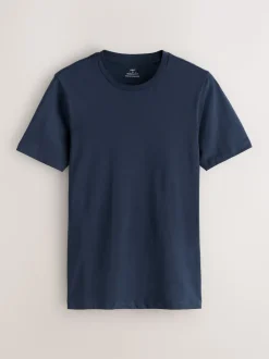 Black/White/Navy/Grey Muscle Fit Essential Cotton T-Shirts 6 Pack