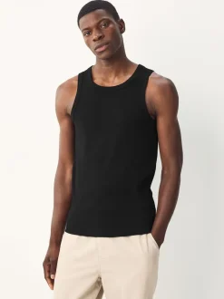 Black/White/Neutral/Navy 4 Pack Slim Ribbed Vest