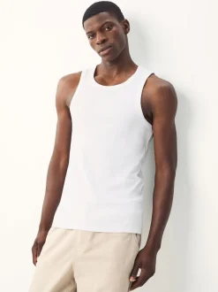 Black/White/Neutral/Navy 4 Pack Slim Ribbed Vest