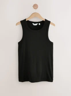 Black/White/Neutral/Navy 4 Pack Slim Ribbed Vest