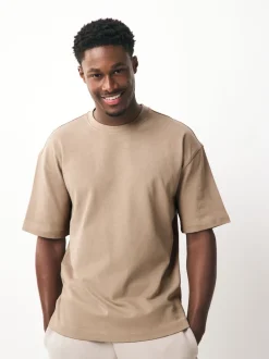 Black/White/Stone/Navy/Grey Relaxed Fit Heavyweight T-Shirts 5 Pack
