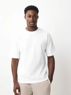 Black/White/Stone/Navy/Grey Relaxed Fit Heavyweight T-Shirts 5 Pack