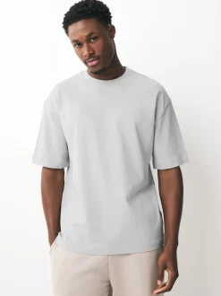Black/White/Stone/Navy/Grey Relaxed Fit Heavyweight T-Shirts 5 Pack