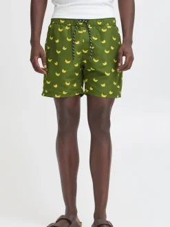 Blend Green Soft Banana Print Swim Shorts