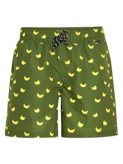 Blend Green Soft Banana Print Swim Shorts