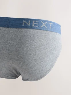 Blue / Grey Marl 10 pack Cotton Rich Briefs