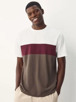 Blue / Neutral / Green Regular Fit Colour Blocking T-Shirts 3 Pack