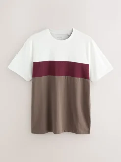 Blue / Neutral / Green Regular Fit Colour Blocking T-Shirts 3 Pack