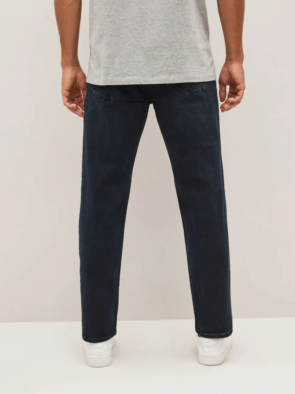 Blue Black Single Straight Fit Classic Stretch Jeans