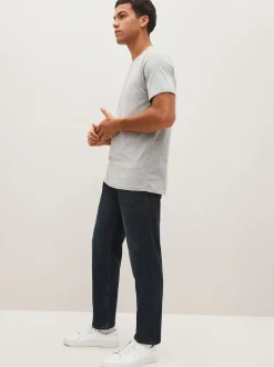 Blue Black Single Straight Fit Classic Stretch Jeans