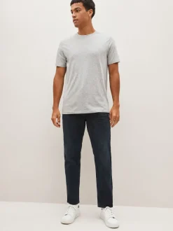 Blue Black Single Straight Fit Classic Stretch Jeans