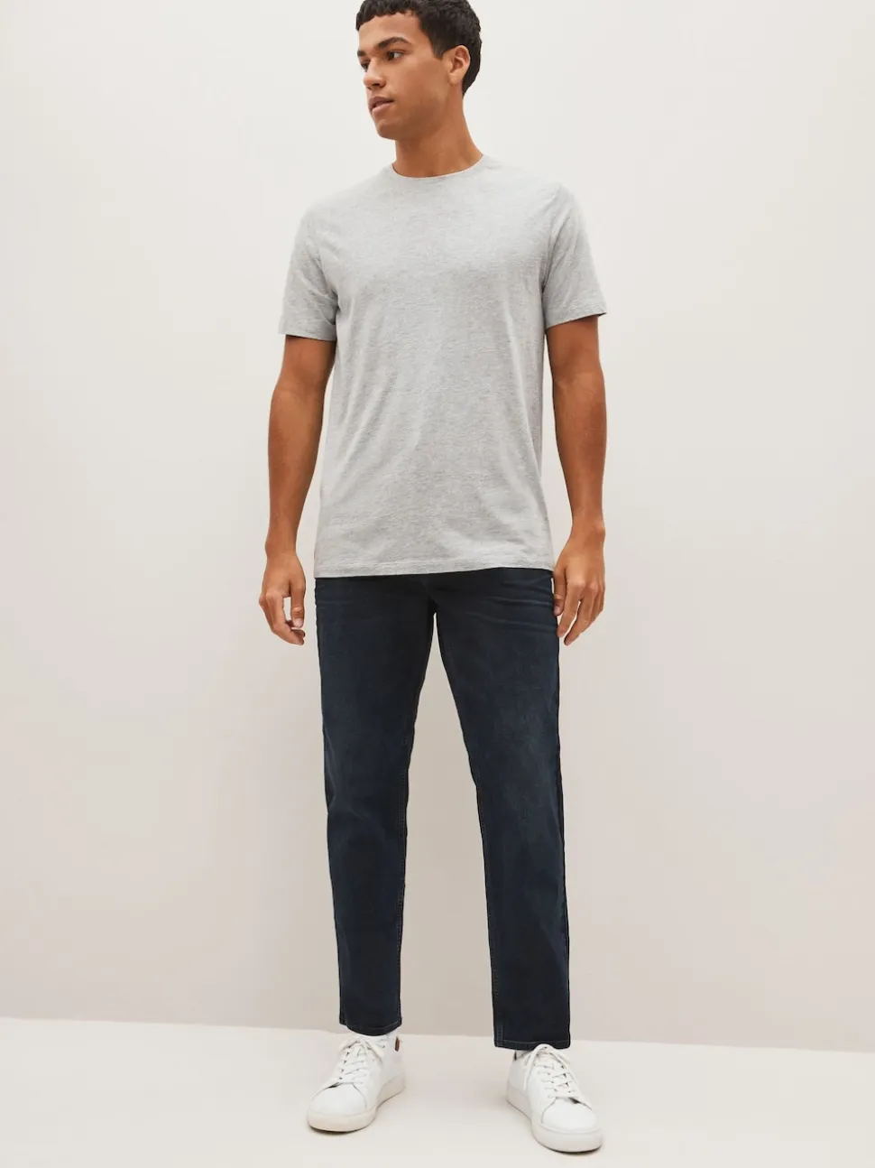 Blue Black Single Straight Fit Classic Stretch Jeans