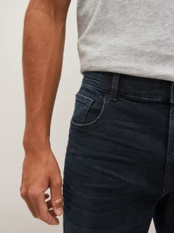 Blue Black Single Straight Fit Classic Stretch Jeans