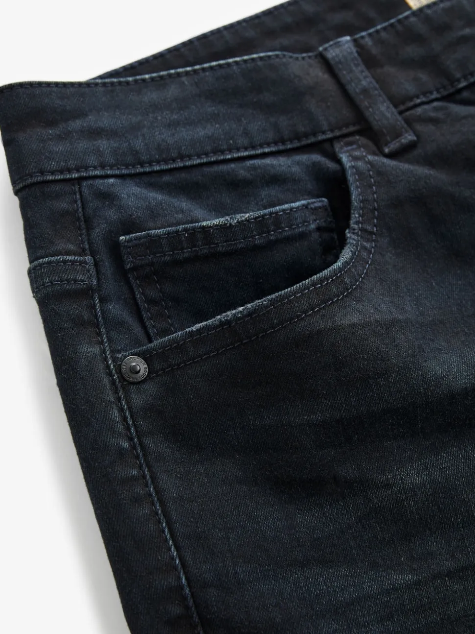 Blue Black Single Straight Fit Classic Stretch Jeans