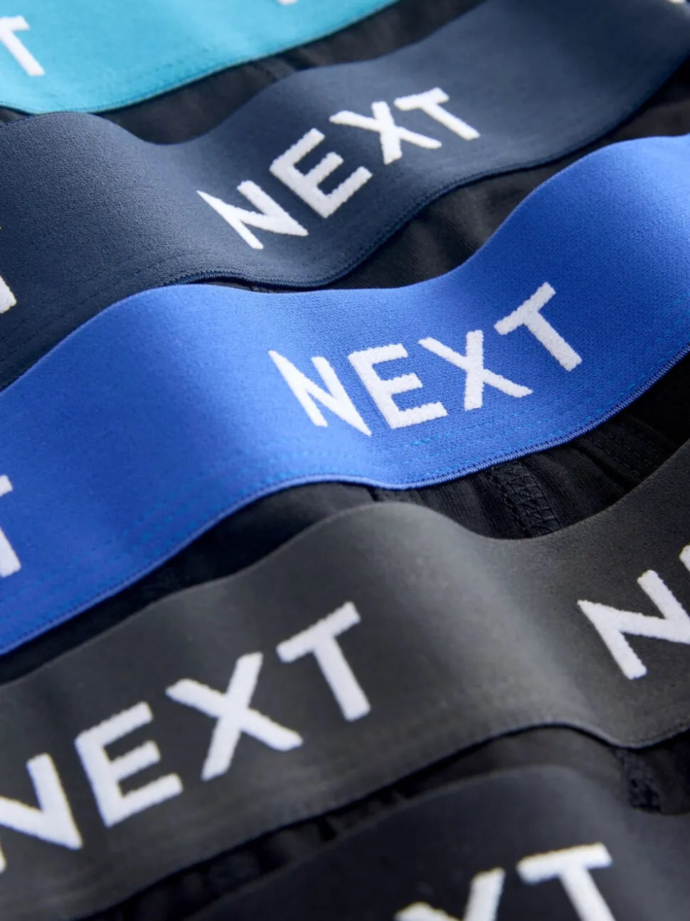 Blue/ Black Waistbands 5 Pack A-Front Cotton Rich Boxers