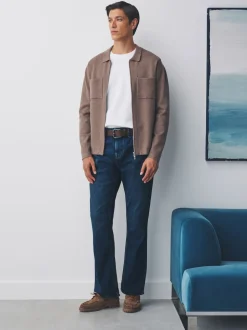 Blue Bootcut Signature Belted Jeans