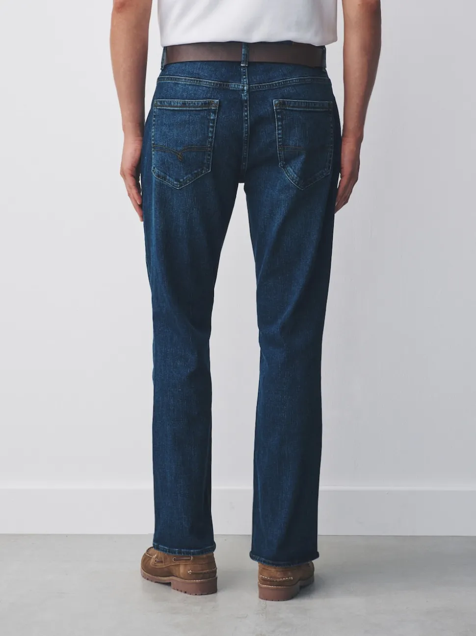 Blue Bootcut Signature Belted Jeans