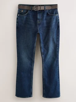 Blue Bootcut Signature Belted Jeans