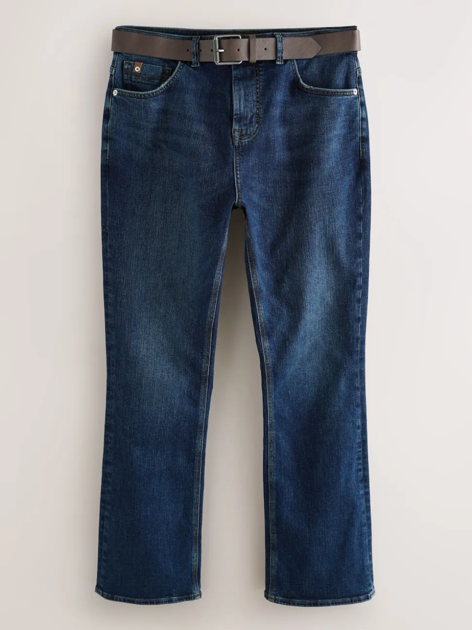Blue Bootcut Signature Belted Jeans
