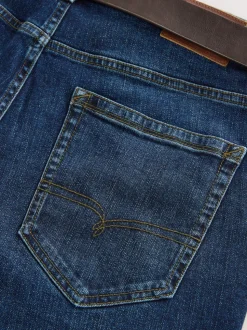 Blue Bootcut Signature Belted Jeans