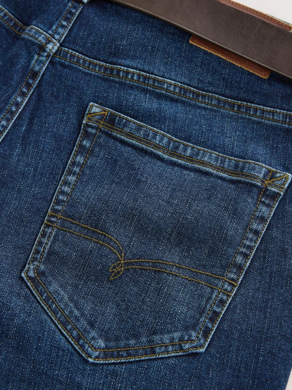 Blue Bootcut Signature Belted Jeans