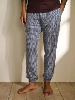 Blue Check Motionflex Cosy Short Sleeve Cuffed Pyjamas