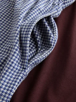 Blue Check Motionflex Cosy Short Sleeve Cuffed Pyjamas